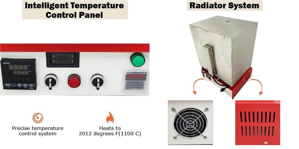 High-Temp Muffle Furnace 2012°F (1100°C) - 3000W Tabletop Burnout Oven for Jewelry Casting, Dental Labs & Metalworking - 110V Heat-Resistant Kiln for Precision Melting & Firing