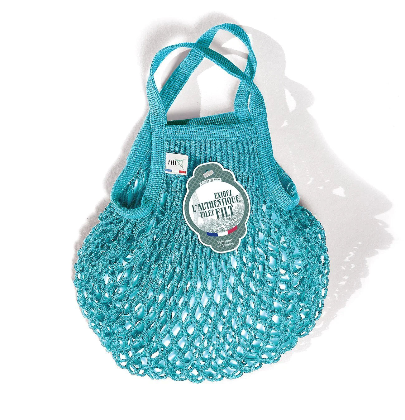 Le Filet Filt Market Bag (Small) - Jewel Blue - Reusable Mesh Grocery Shopping Tote for Farmers Market, Beach & Picnic