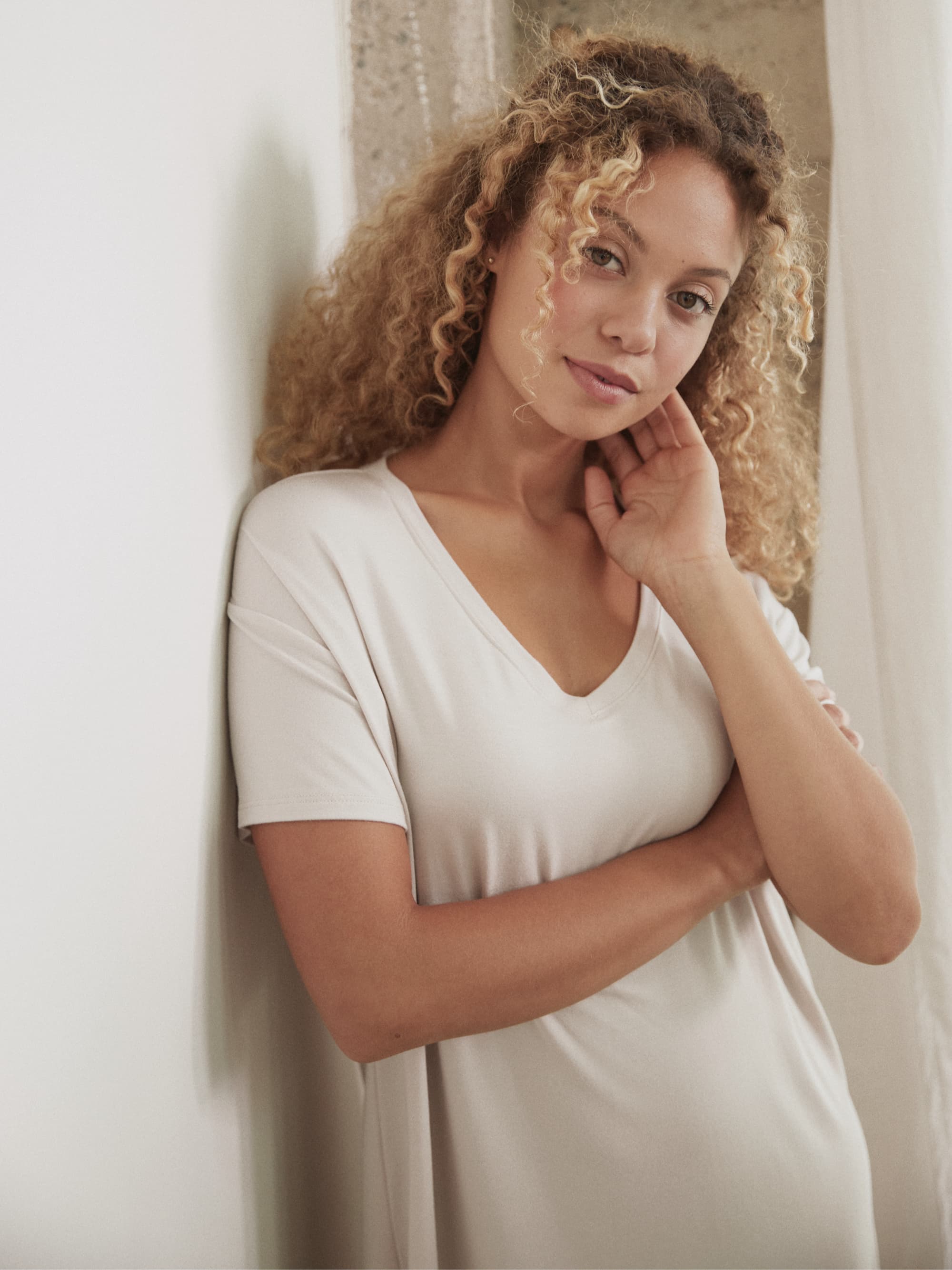 Soft & Breathable Modal V-Neck Dress for Women - Comfortable Summer Casual & Office Wear