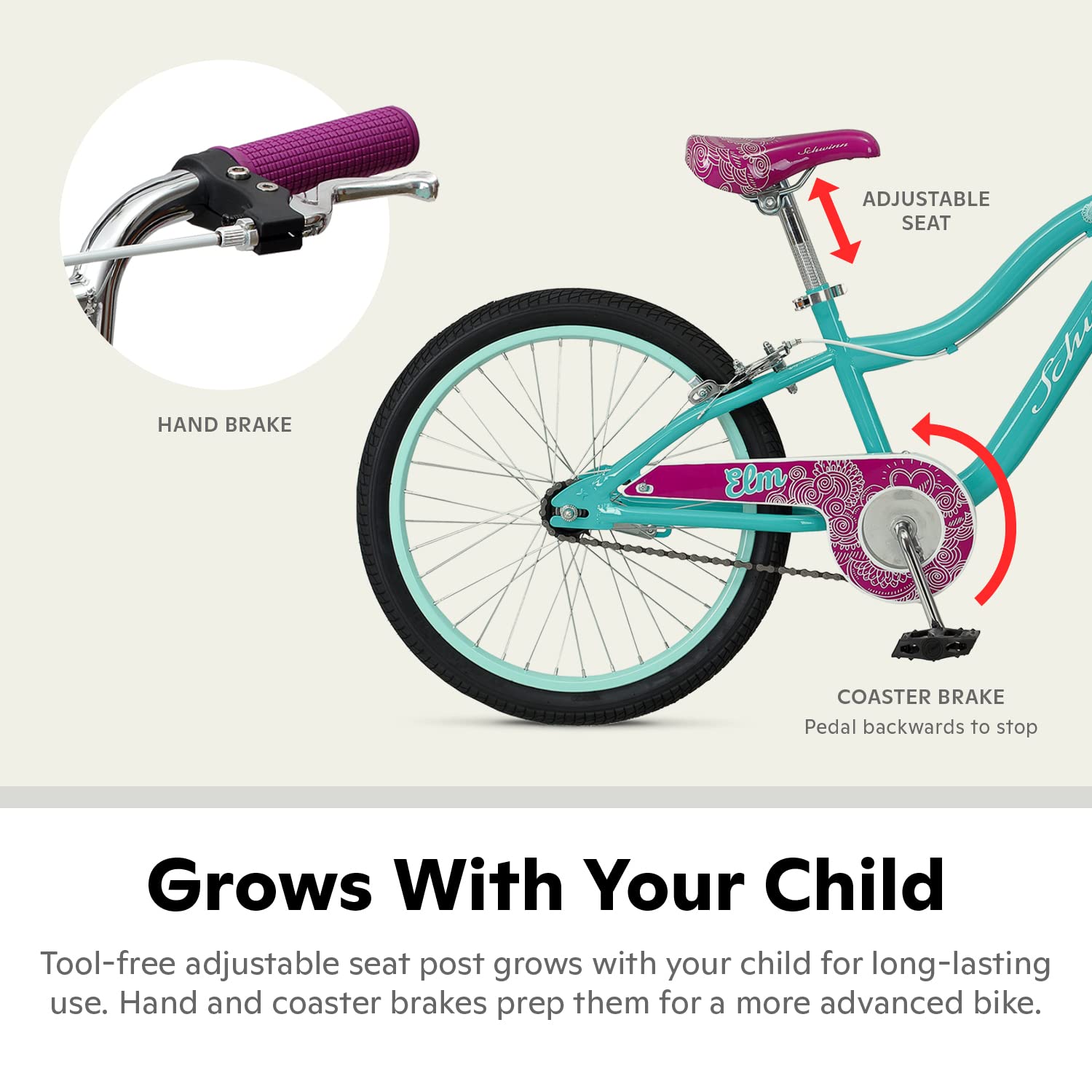 Schwinn Koen & Elm Big Kid Bike for Boys and Girls - 20 Inch Wheels, Lightweight Aluminum Frame - Perfect for Neighborhood Rides, Park Adventures & Family Cycling