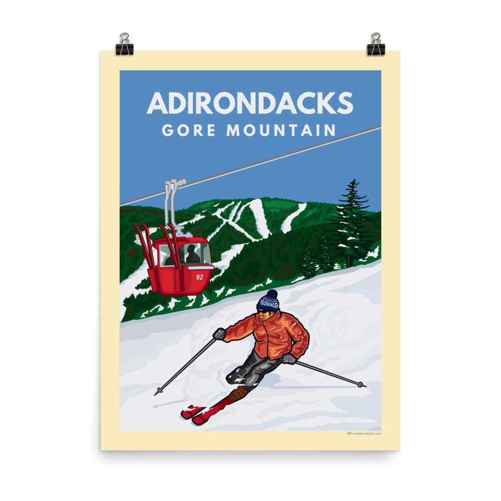 Fresh Tracks at Gore Mountain Poster - Premium Ski & Snowboard Wall Art for Home, Office & Cabin Decor