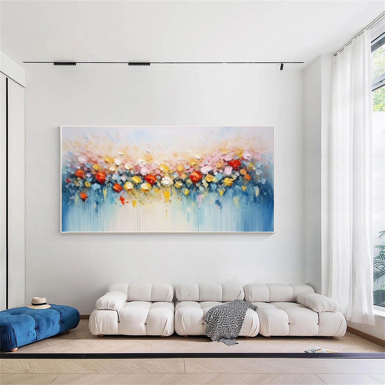 Beautiful Flower and Tree Painting - #FT160 Wall Art for Home Decor, Living Room, Bedroom & Office