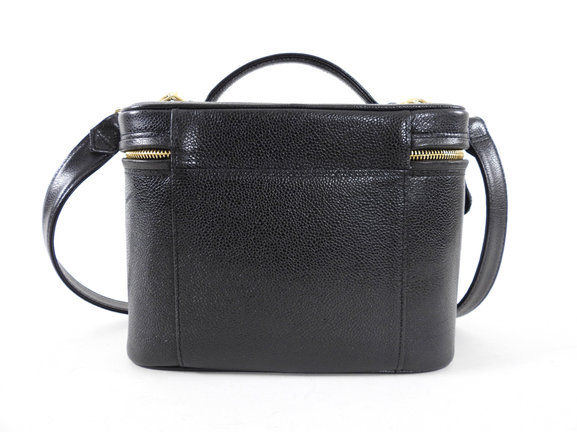 Chanel Vintage 1996 Black Caviar Leather CC Vanity Shoulder Bag - Luxury Crossbody Purse for Women, Perfect for Evening Parties & Date Nights