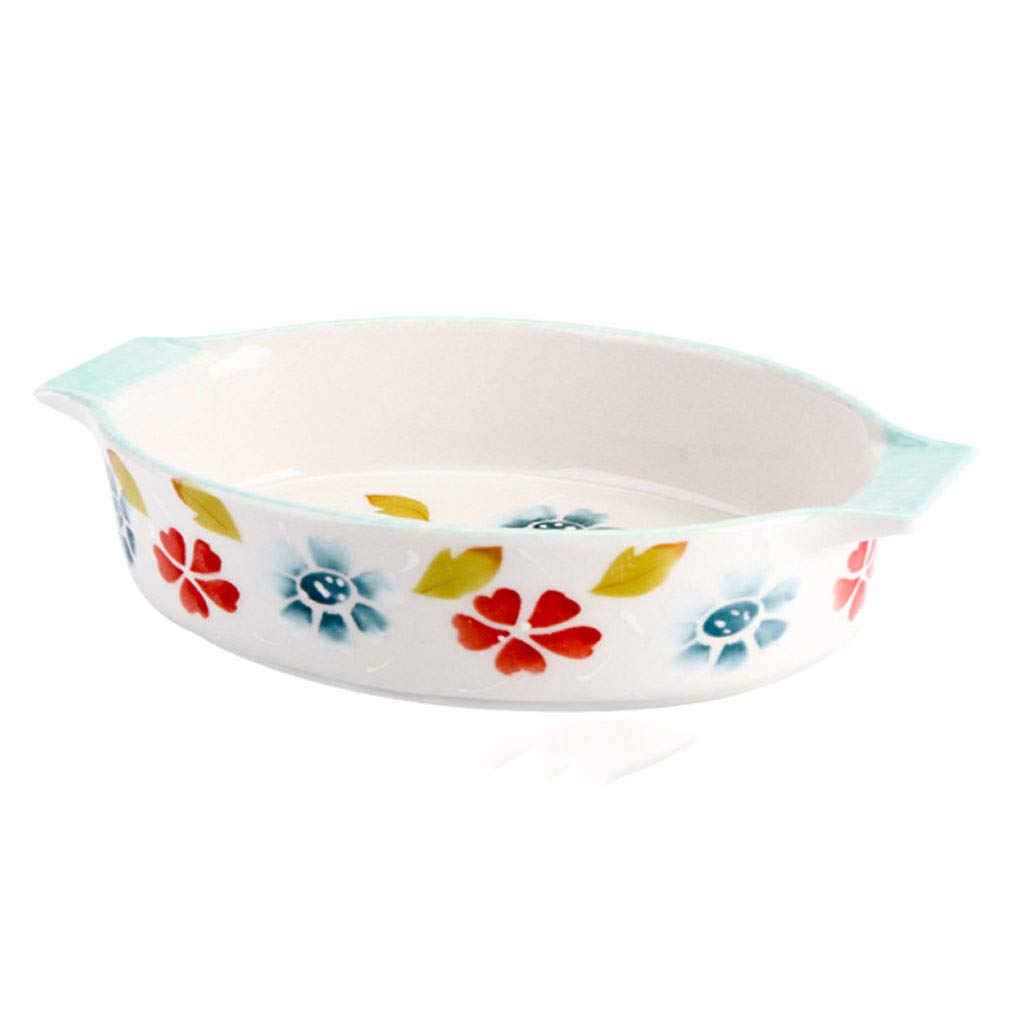 Luckxuan Ceramic Baking Dish - Oven & Microwave Safe Bakeware for Pizza, Bread, Fruit Drying & More - Blue Color, Size A - Perfect for Home Baking, Meal Prep & Entertaining