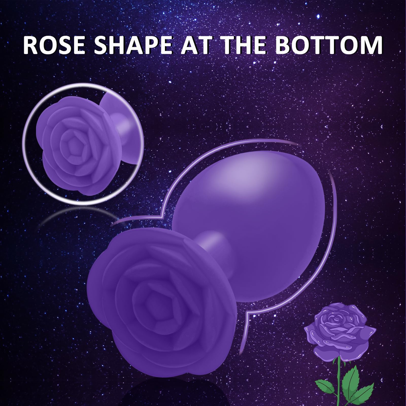 3Pcs Silicone Anal Plug Training Kit for Beginners & Advanced Users - Prostate Massager Set with Comfortable Base (Purple) | Perfect for Solo Play, Couples Exploration & BDSM Scenes