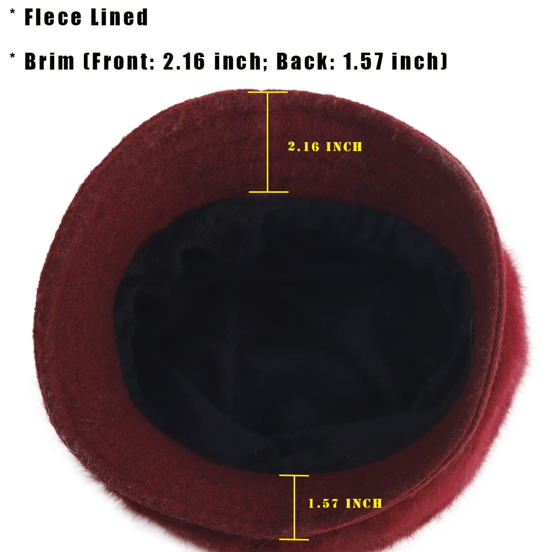 Women's Angola Wool Winter Hats - Handmade Felt Wool Beanie, Beret & Bucket Hats with Bill - Cabbie Newsboy Cap for Cold Weather - Perfect for Skiing, Snowboarding & Winter Fashion