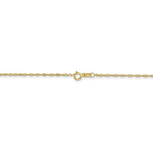 10K Yellow Gold 1.10mm Singapore Chain Anklet - Dainty & Elegant Jewelry for Women, Perfect for Beach Vacations & Summer Outfits