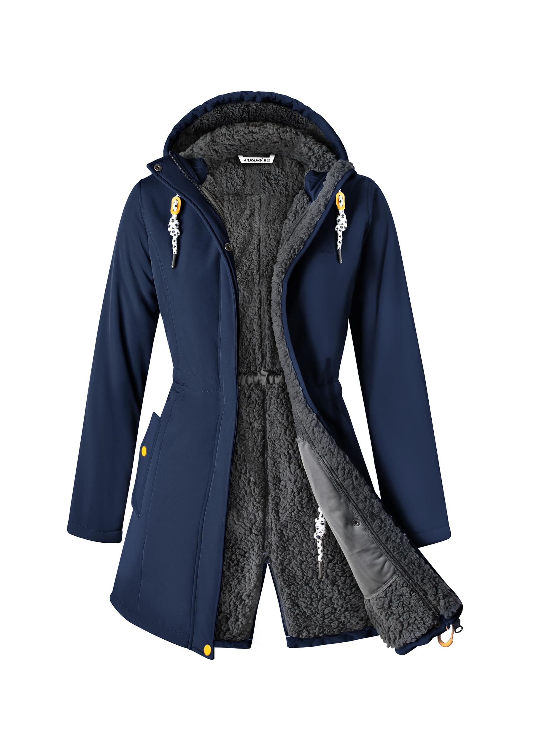 Women's Softshell Jacket with Fleece Lining - Insulated Winter Coat with Hood for Outdoor Activities - Hiking, Skiing & Cold Weather Protection