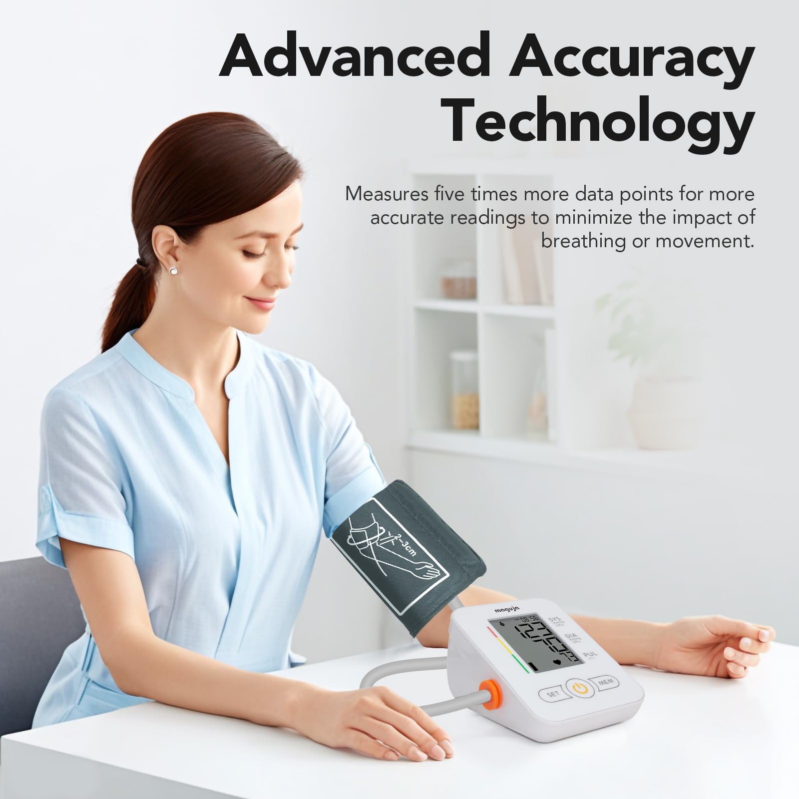 Maguja Automatic Digital Upper Arm Blood Pressure Monitor with Wide Range Cuff & Voice Broadcast - Accurate Home Blood Pressure Machine for Adults (White) - Ideal for Daily Health Monitoring & Hypertension Management