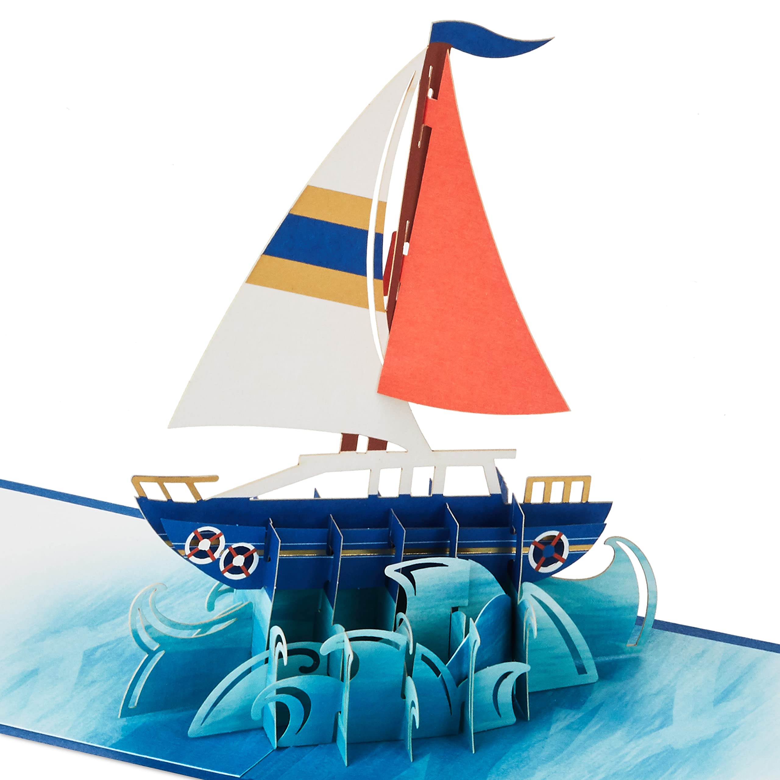 Hallmark Signature Paper Wonder Pop Up Birthday Card - 3D Sailboat Design for Men & Women | Perfect for Nautical Themed Parties & Special Occasions