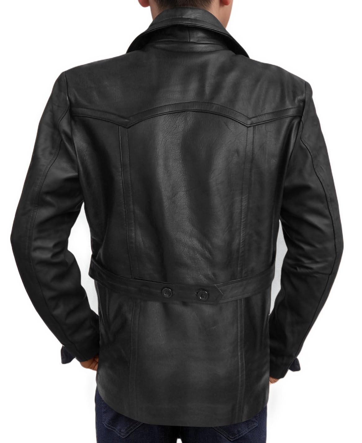Premium Double Breasted Men's Lambskin Leather Jacket - Stylish Blazer Coat for Business & Casual Wear | Office, Date Night & Special Occasions