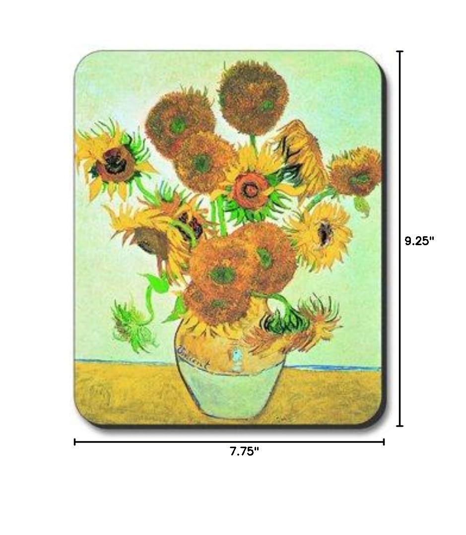 Van Gogh Sunflower Art Mouse Pad - Non-Slip Rubber Base, Smooth Surface for Computer & Office Use - Perfect Gift for Art Lovers & Home Decor