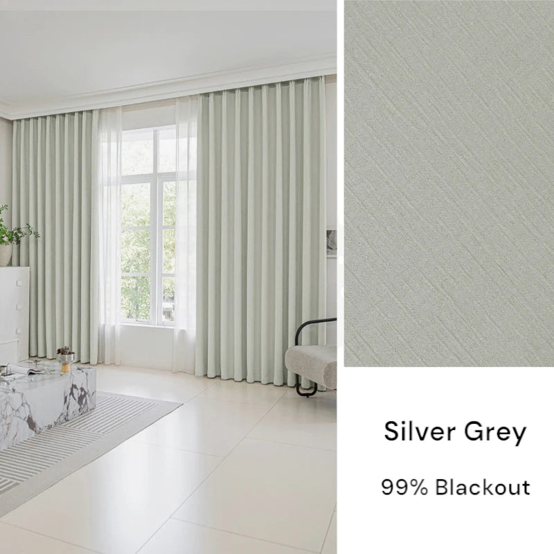 Rachel Textured Chenille Blackout Curtains for Bedroom - Thermal Insulated Noise Reducing Window Drapes, Custom Size Available, Perfect for Nursery, Living Room & Home Theater