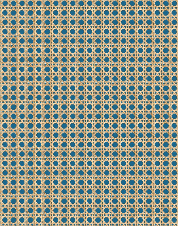 Wallshoppe Faux Caning Wallpaper - Cadet Blue Peel & Stick Removable Wallpaper for Bedroom, Living Room, and Office Decor