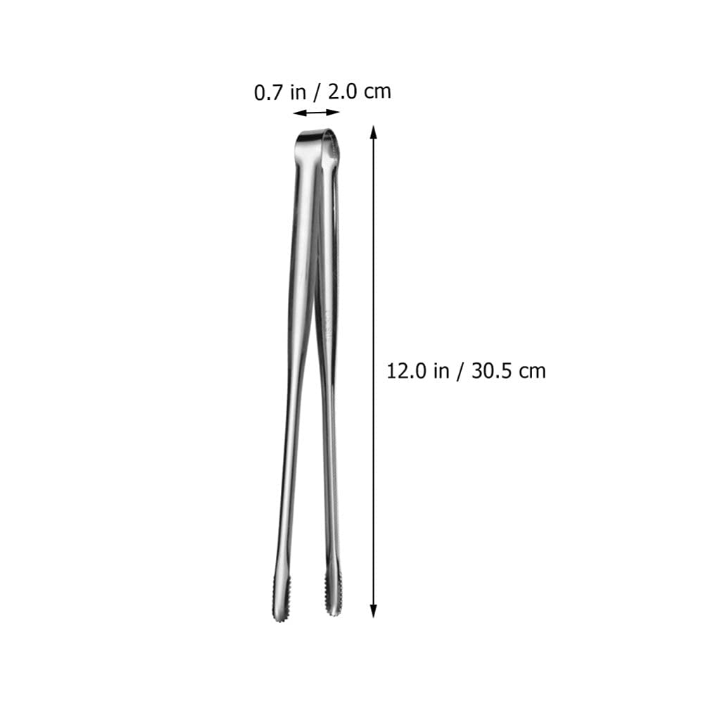 Premium Stainless Steel BBQ Grill Tongs 12 Inch - 2 Pack Heavy Duty Cooking Tongs for Korean & Japanese BBQ, Grilling, Camping, Buffet, Salad Serving - Perfect for Outdoor Cooking & Kitchen Use