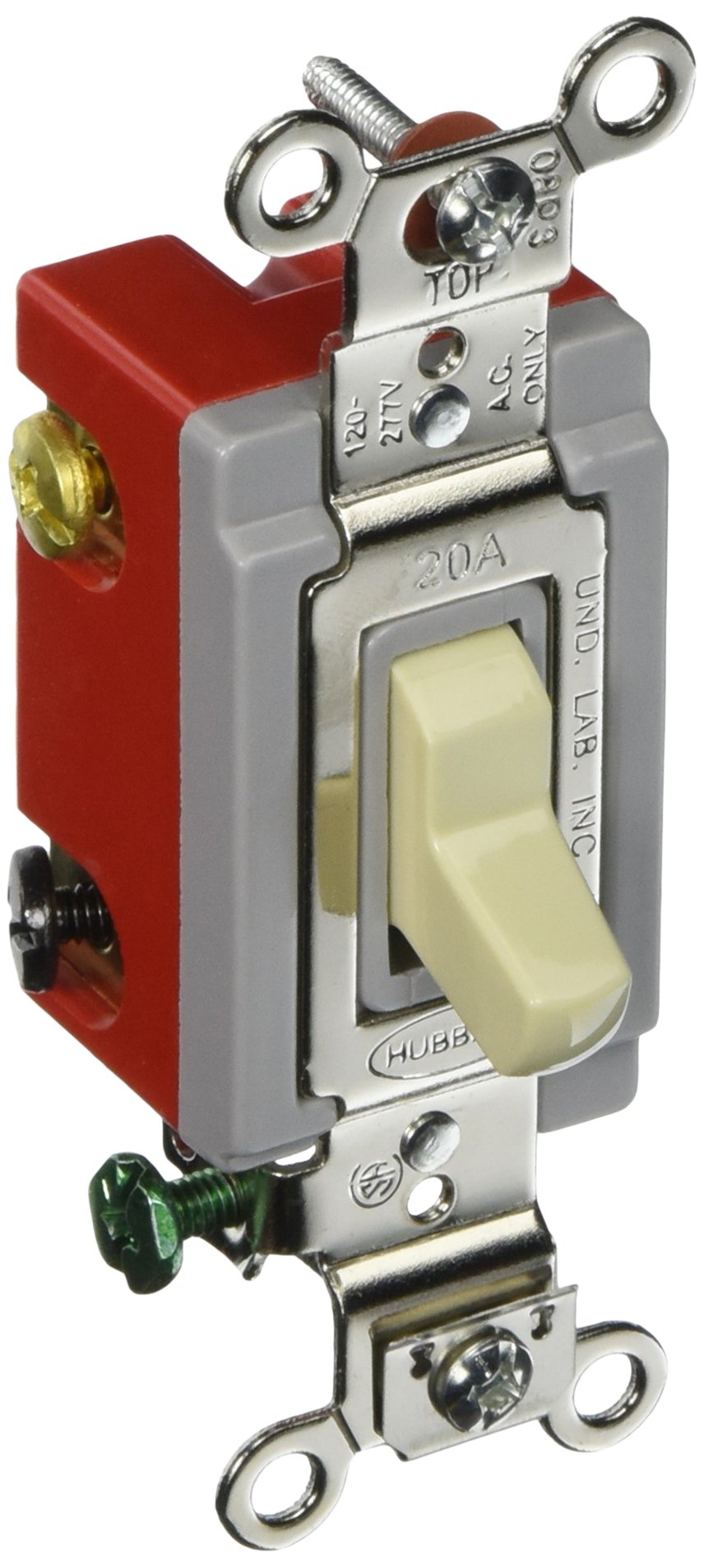 Hubbell HBL1224I Kellems Wall Switch - Heavy Duty Commercial Grade Toggle Light Switch for Home, Office & Industrial Use - UL Listed Electrical Wiring Device