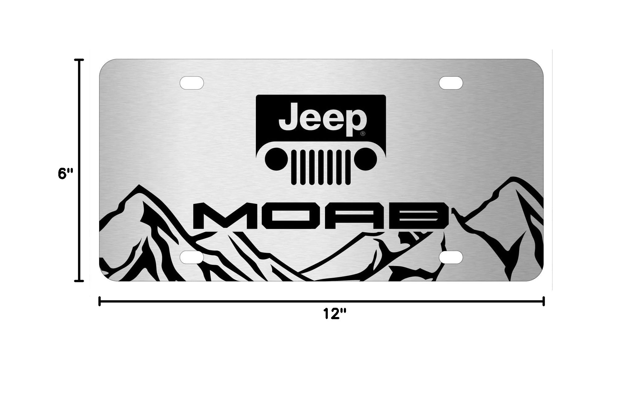 Jeep Wrangler Moab Rock Mountain Graphic Aluminum Metal License Plate - Durable Decorative Car Accessory for Off-Road Adventures & Jeep Enthusiasts