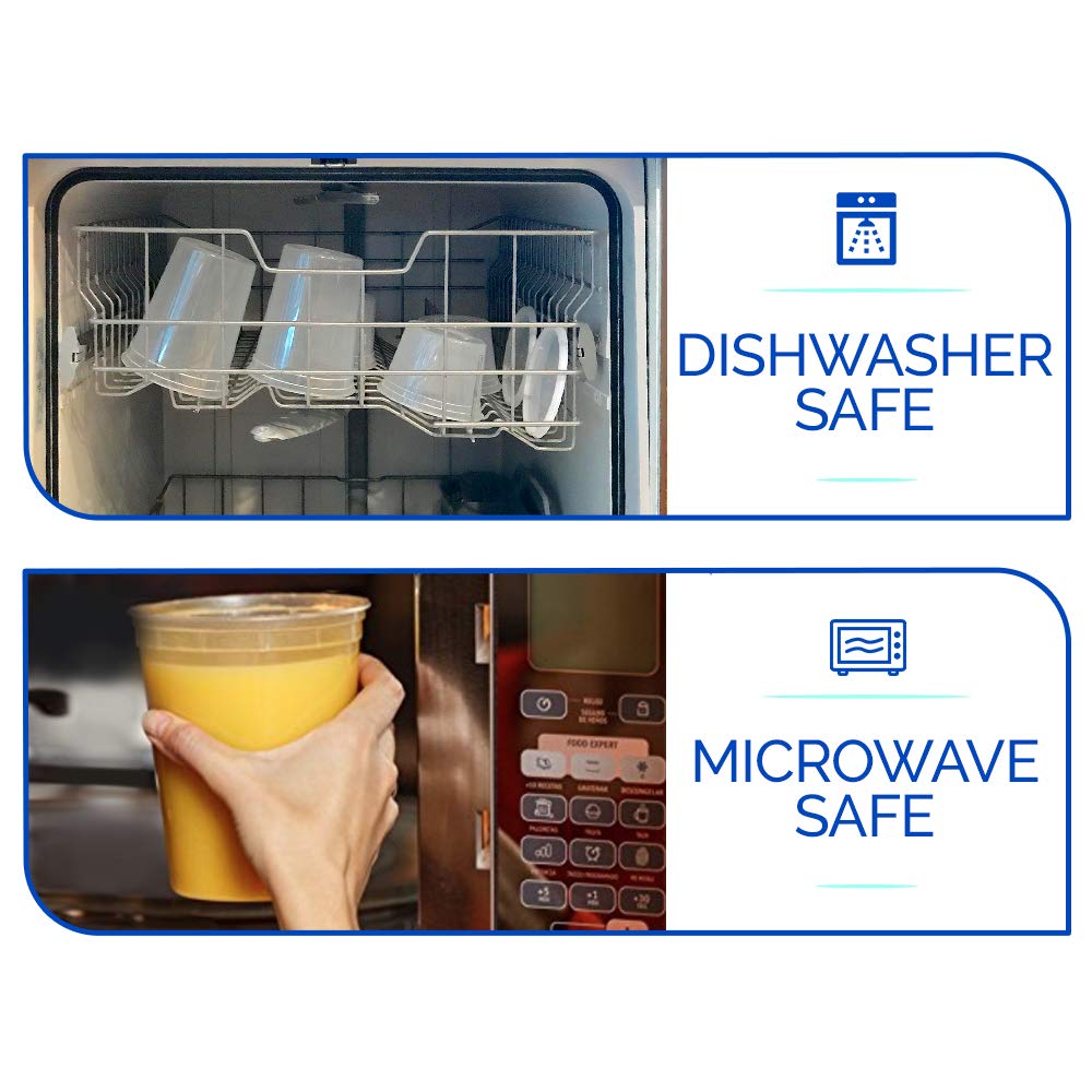 BPA-Free Plastic Food Storage Containers with Lids (16 oz, 40 Pack) - Leakproof Deli Cups for Meal Prep, Leftovers & Portion Control - Durable Takeout Containers for Restaurants, Catering & Home Use