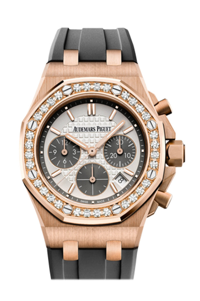 Audemars Piguet Royal Oak Offshore Chronograph 37mm Rose Gold Watch with Silver Diamond Dial 26231OR.ZZ.D003CA.01 - Luxury Timepiece for Business Meetings & Special Occasions