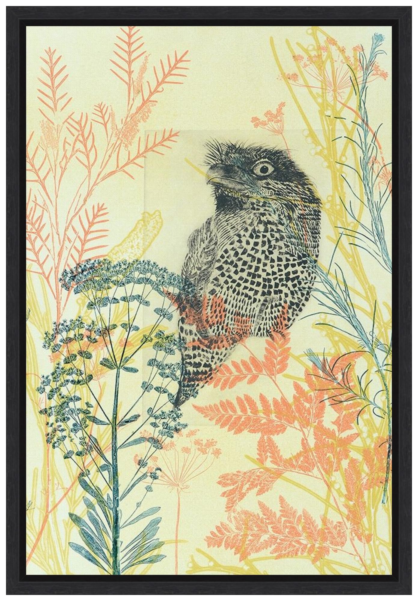 Amanti Art Framed Canvas Wall Art - 23x16 Friendly Tawny Frog by Trudy Rice, Animal Painting for Modern Home Decor, Ready-to-Hang Framed Artwork for Living Room, Bedroom, Bathroom & Kitchen - Perfect Gift for Nature Lovers & Home Styling