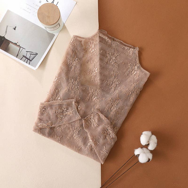 Elegant Lace Mesh Floral Blouse for Women - Stylish Floral Print Summer Tops - Perfect for Parties, Dates & Casual Outings