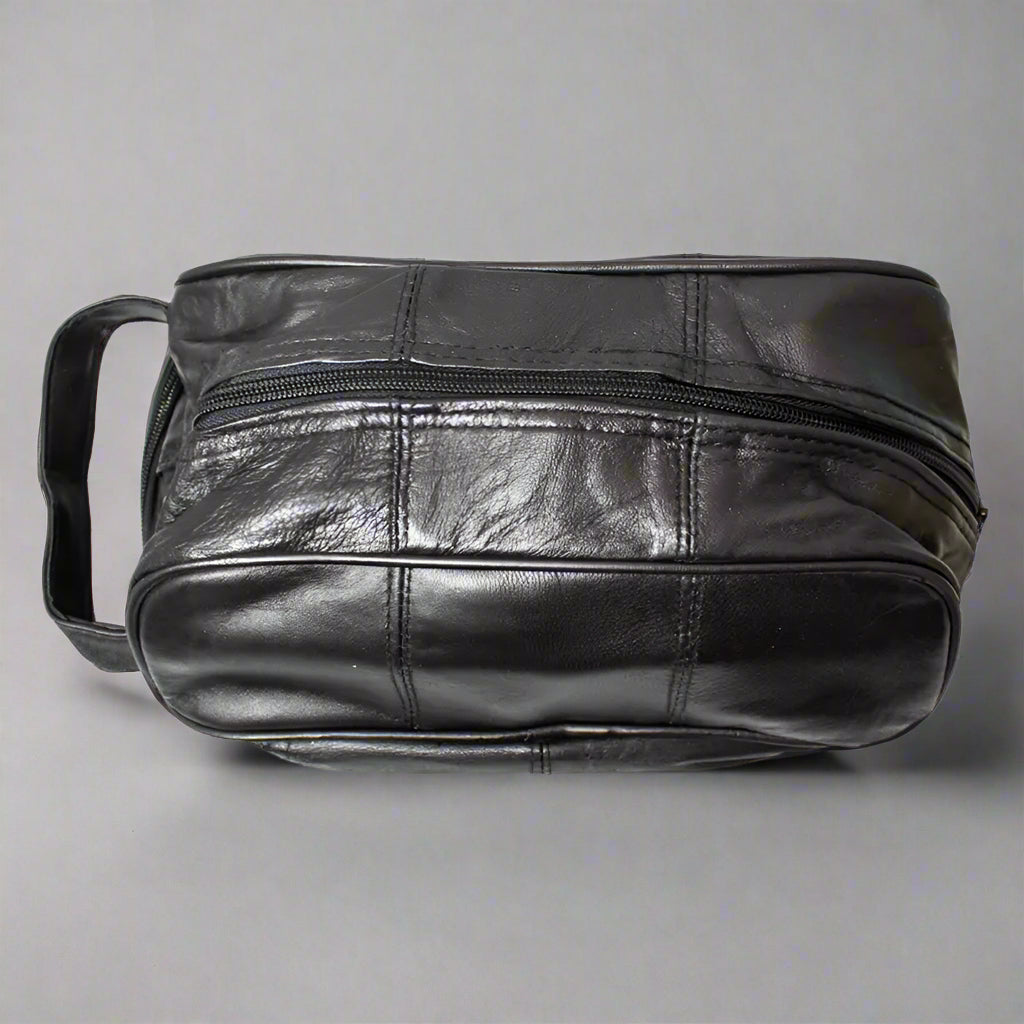 Premium Leather Toiletry Bag for Travel - Waterproof & Durable Cosmetic Organizer - Perfect for Men & Women Travel Accessories, Gym, Camping, and Business Trips