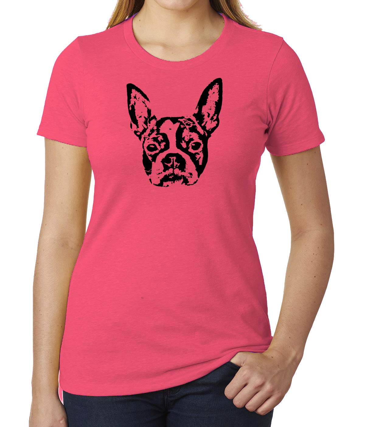 Boston Terrier Graphic T-Shirt for Women | Cute Dog Lover Tee | Soft Cotton Casual Shirt for Pet Owners | Perfect for Dog Walks, Pet Playdates & Casual Outings