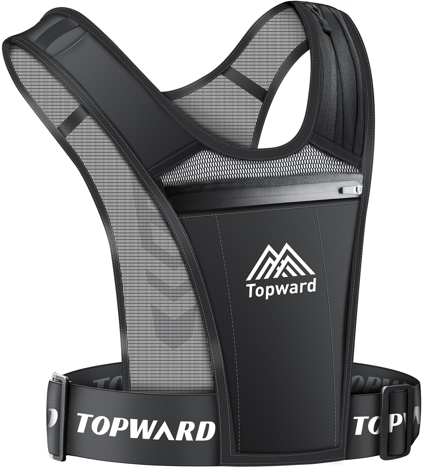 Topward Running Vest with Phone Holder for Men & Women - Waterproof Hydration Pack with Reflective Strips, Adjustable Waistband & Breathable Mesh Pockets - Ideal for Marathon Training, Hiking & Outdoor Workouts