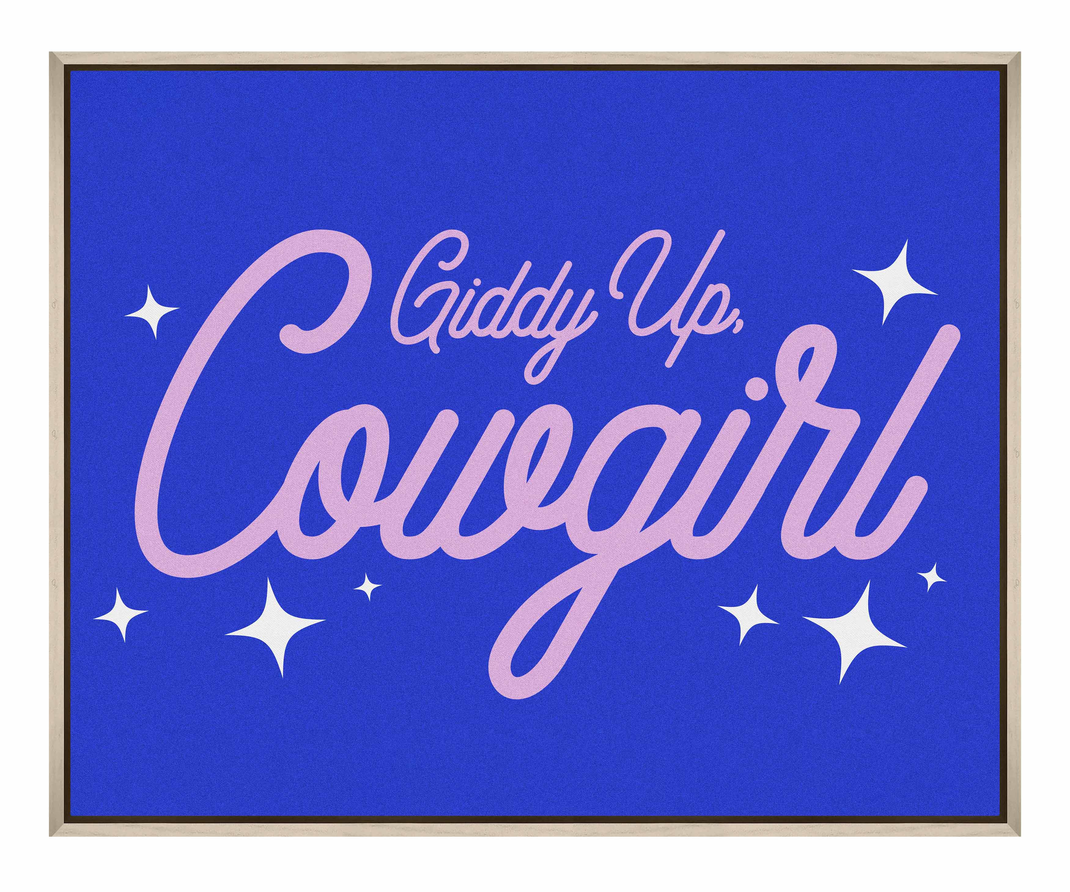 Giddy Up Cowgirl B Gallery Wrapped Canvas - Western Wall Art Decor for Living Room, Bedroom & Office