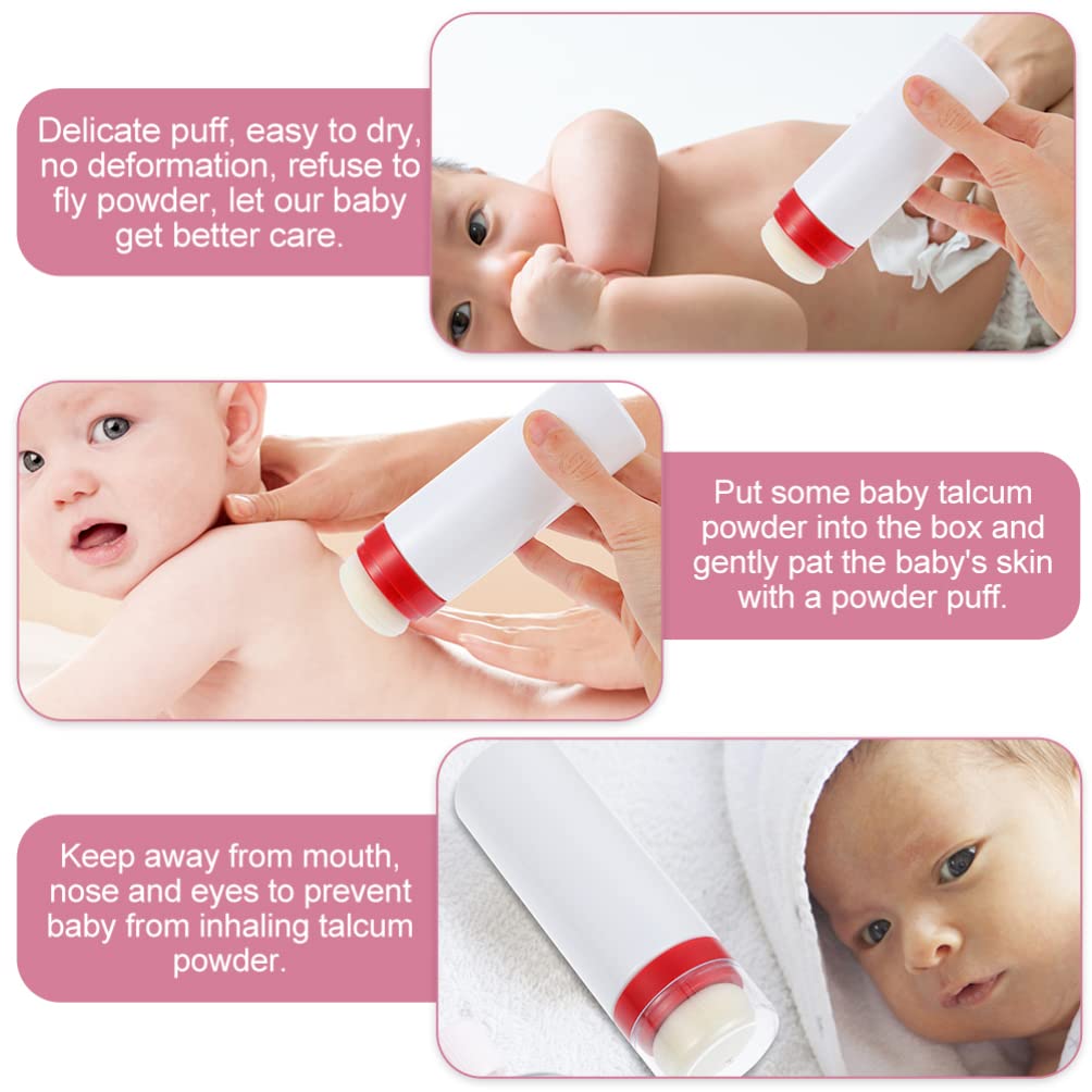 Beaupretty Talcum Powder Puff Bottle - Portable Loose Powder Dispenser for Hairline, Blush & Baby Powder | Travel Size Cosmetic Holder (2 Pack) | Perfect for Makeup Touch-ups, Travel & On-the-Go Use