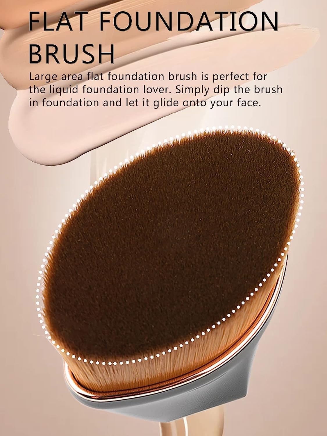 LA VENUST Flawless Flat Makeup Foundation Brush - Professional Cosmetics Brush for Women - Pack of 1 - Perfect for Liquid & Cream Foundation Application