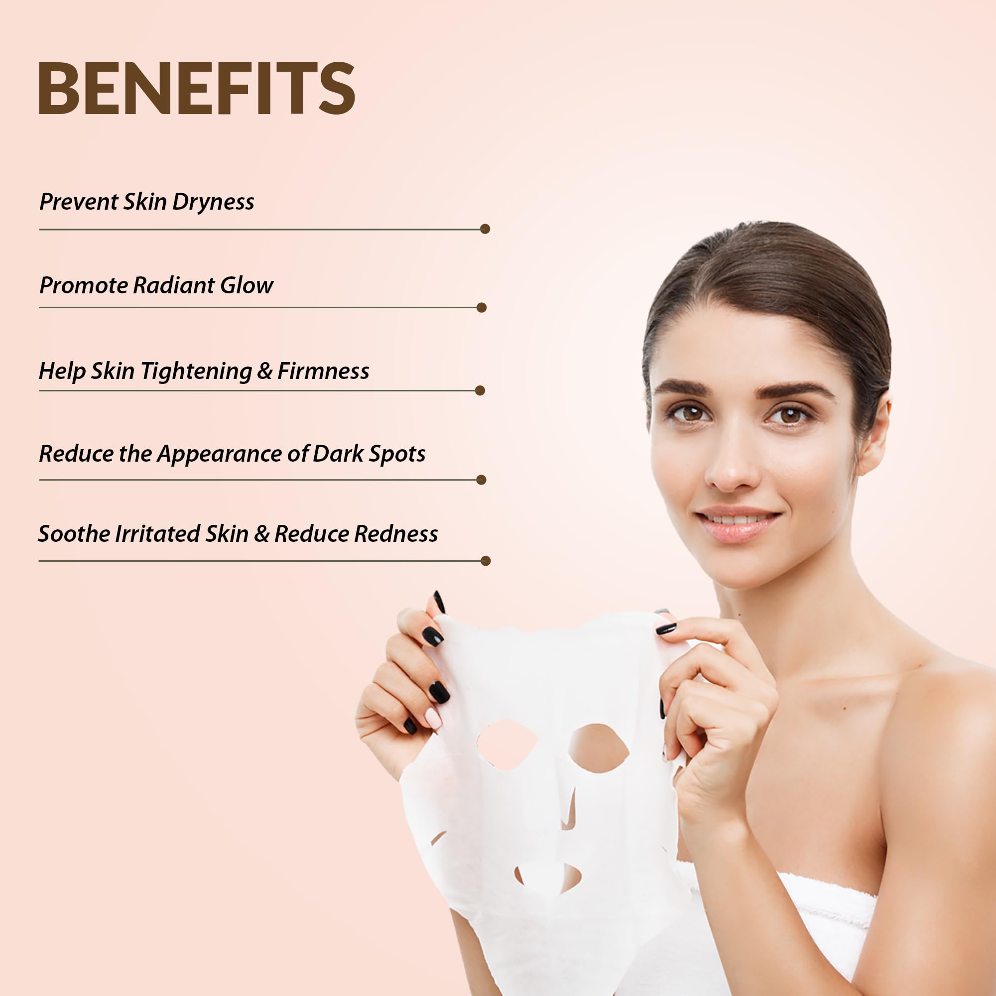 Mirabelle Sensitive Korean Face Sheet Mask - Hydrating & Brightening Serum Mask for Women & Men | 6-Pack (25ml Each) | Perfect for Daily Skincare & Spa Night