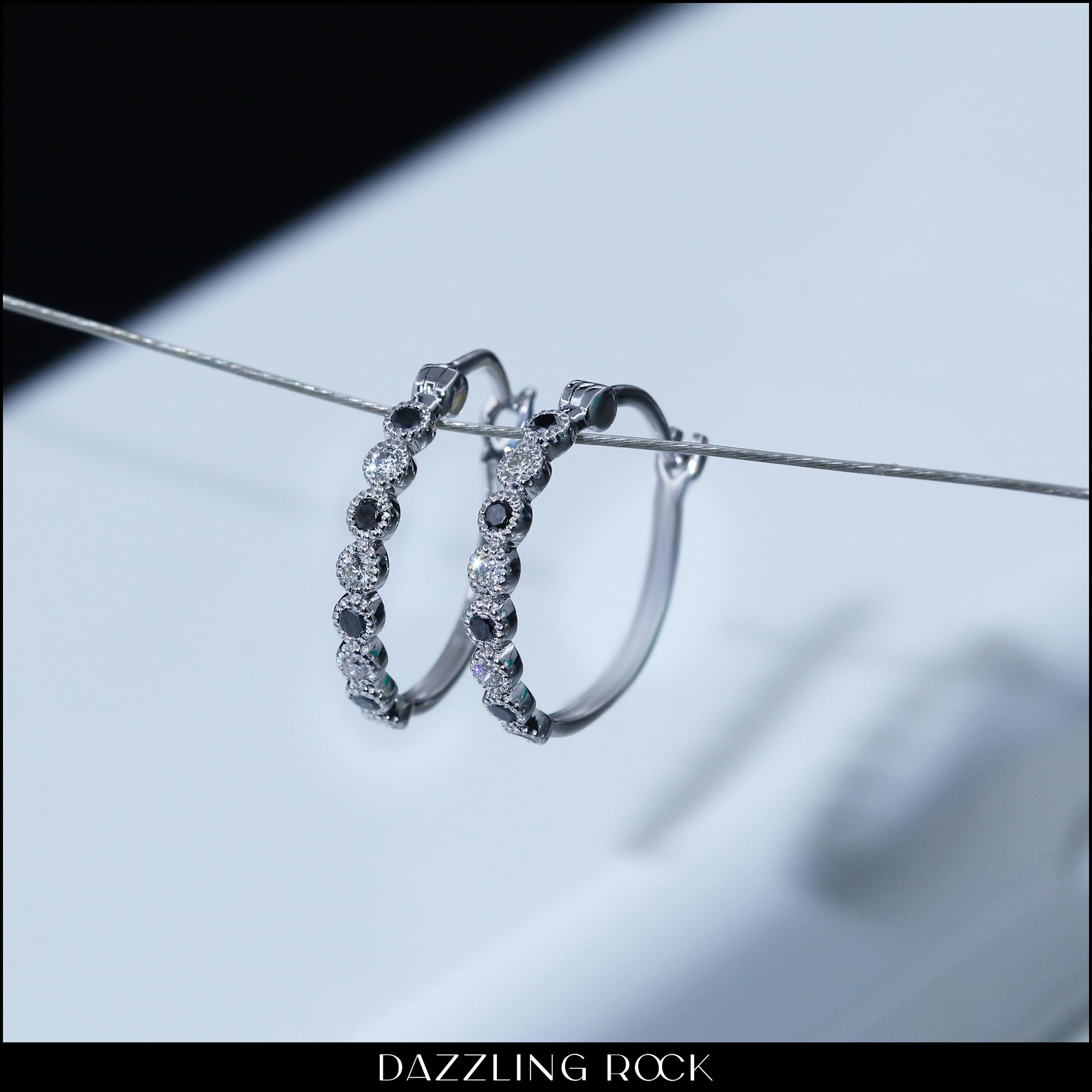 18K Solid White Gold Dainty Hoop Earrings for Women - Elegant Fine Jewelry Gift for Her | Perfect for Weddings, Date Nights & Special Occasions