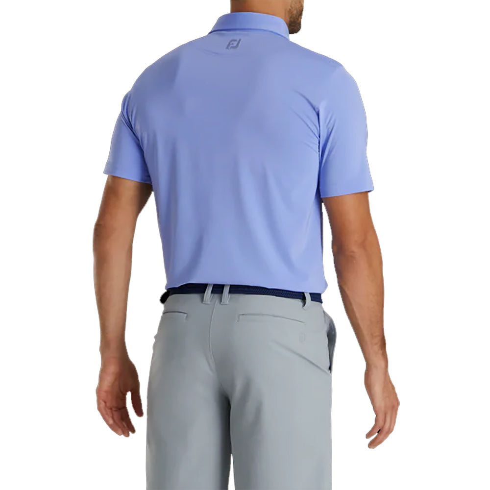 FootJoy Athletic Fit Solid Lisle Blue Violet Men's Golf Polo Shirt - Moisture Wicking Performance Top for Golf & Casual Wear