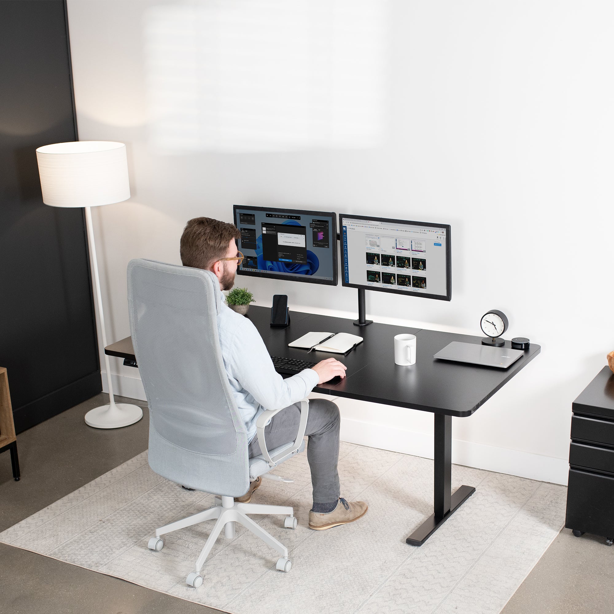 1B Split Top Series Single Motor Electric Standing Desk with Push Button Memory Controller - Perfect for Home Office, Gaming & Study Workspace