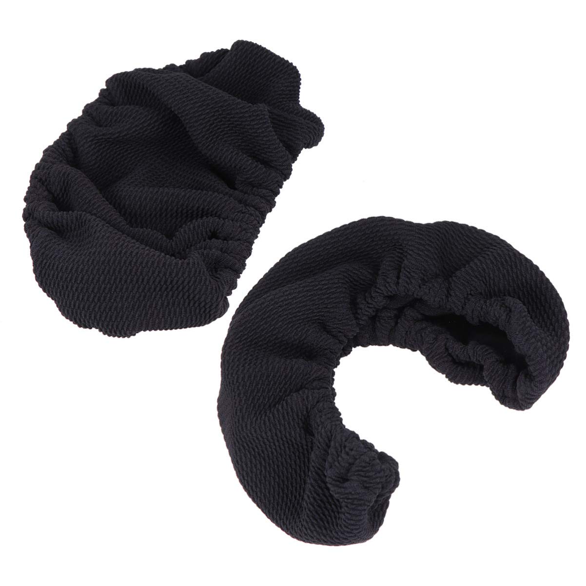 WINOMO 2 Pack Thickened Office Chair Armrest Pads - Elastic Removable Arm Rest Sleeves for Computer Chairs, Black - Ergonomic Support for Long Work Hours & Gaming Sessions