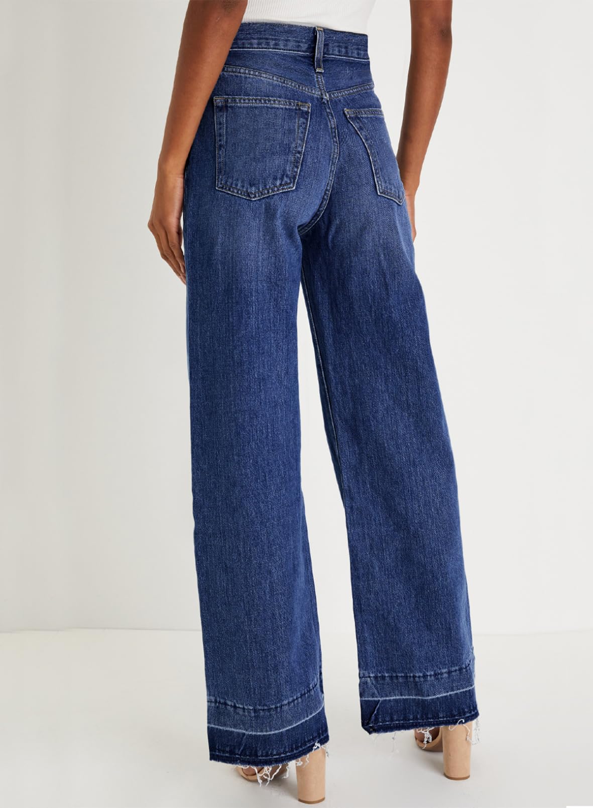 Stylish Women's High Waisted Wide Leg Jeans - Trendy Straight Leg Denim Pants for Casual & Office Wear | Comfortable Stretch Zimbaplatinum Jeans for Everyday Fashion