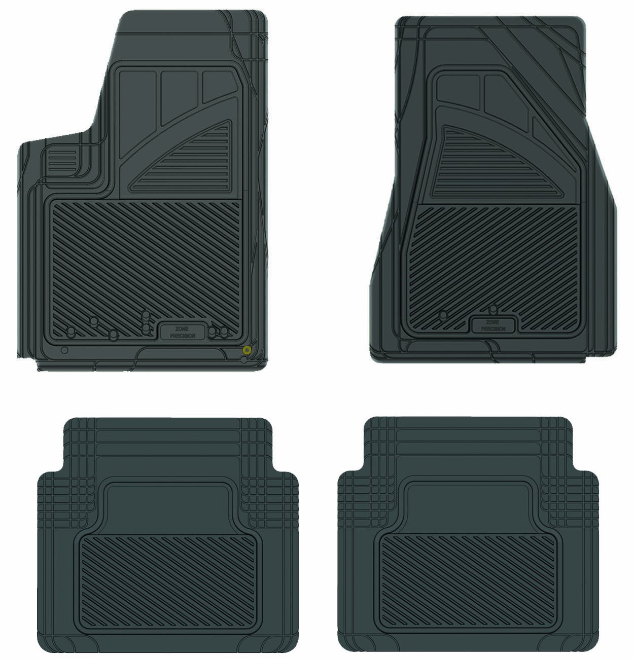 Koolatron Pants Saver Custom Fit 4-Piece All-Weather Car Floor Mats for Dodge Charger - Black - Perfect for Rain, Snow & Mud Protection