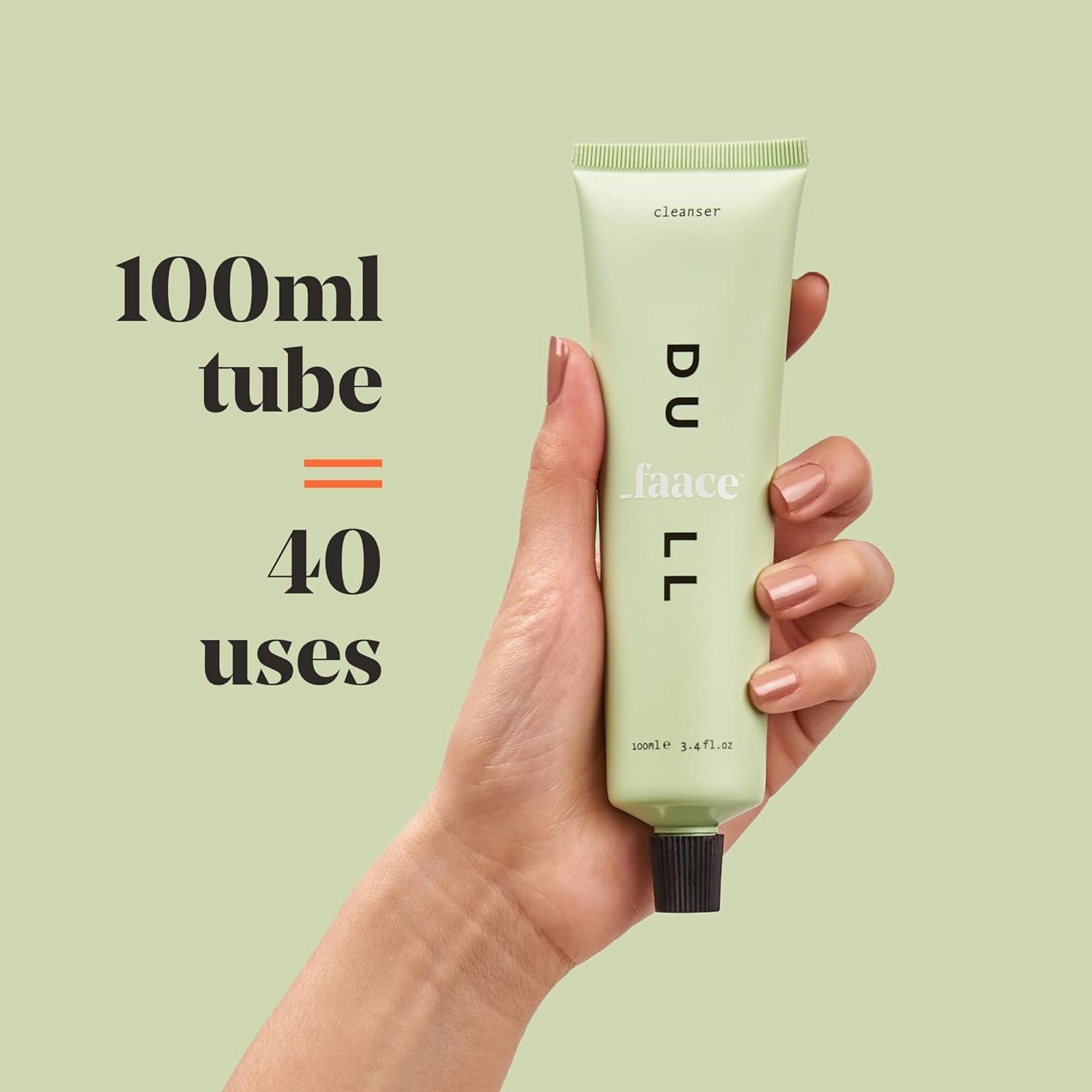 Faace Dull Face Cleanser Mask - Pore Minimizer & Skin Smoother with Kaolin Clay, Turmeric, Vitamins C & E | Hydrating Hyaluronic Acid, Green Tea & Avocado Oil | Vegan Skincare for Dullness & Uneven Texture (3.4oz) - Perfect for Morning Routine & Post-Workout Refresh