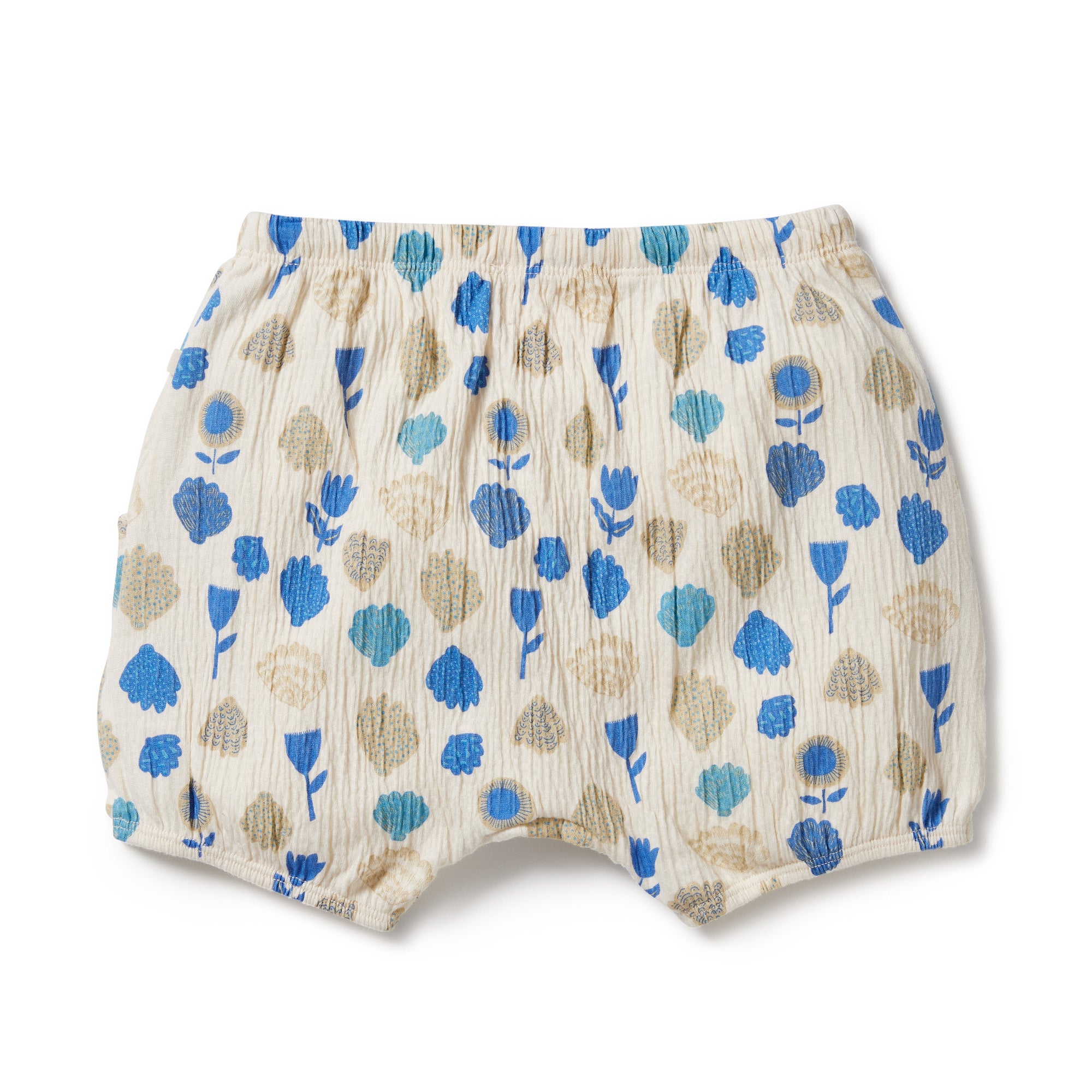 Ocean Breeze Crinkle Bloomer Shorts for Baby Girls - Soft Cotton Bloomer Shorts with Elastic Waist - Perfect for Playtime, Beach & Summer Outfits