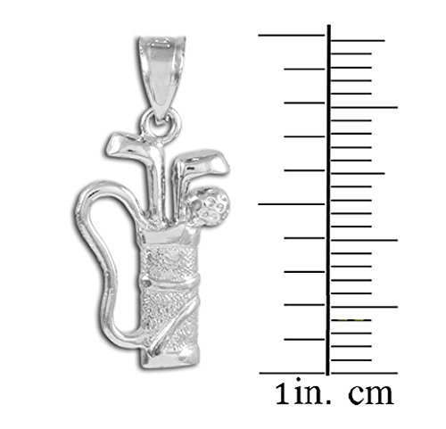14K White Gold Golf Bag Charm Pendant Necklace for Women - Elegant Sports Jewelry Gift for Golf Lovers & Players - Perfect for Games, Tournaments & Casual Wear