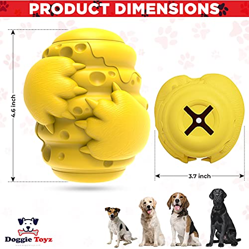 Durable Dog Chew Toys for Aggressive Chewers - Interactive Puzzle Treat Dispenser for Medium & Large Dogs - Natural Rubber Teething Chew Toy for Strong Chewers - Perfect for Training, Boredom Relief & Dental Health