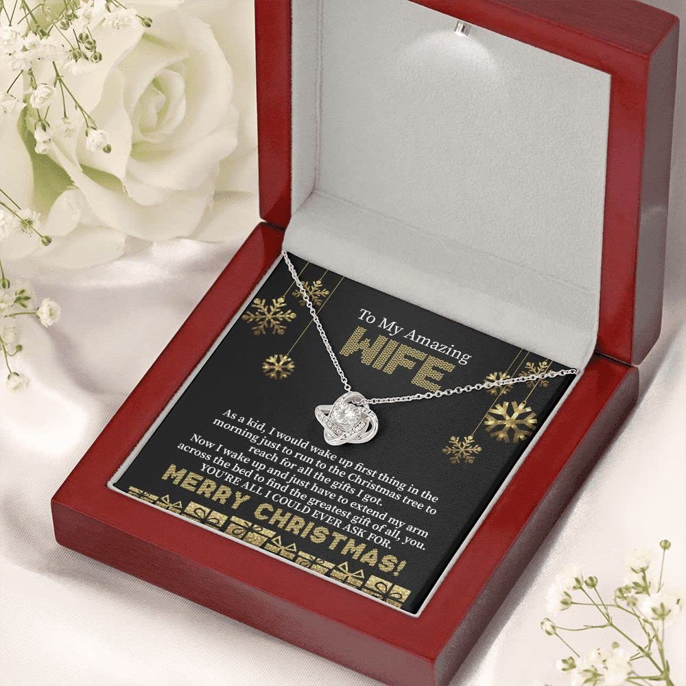 Beautiful 'To My Amazing Wife' Necklace - Elegant Christmas & Birthday Jewelry Gift for Soulmate with Message Card & Gift Box - Perfect for Anniversaries, Valentine's Day & Romantic Surprises