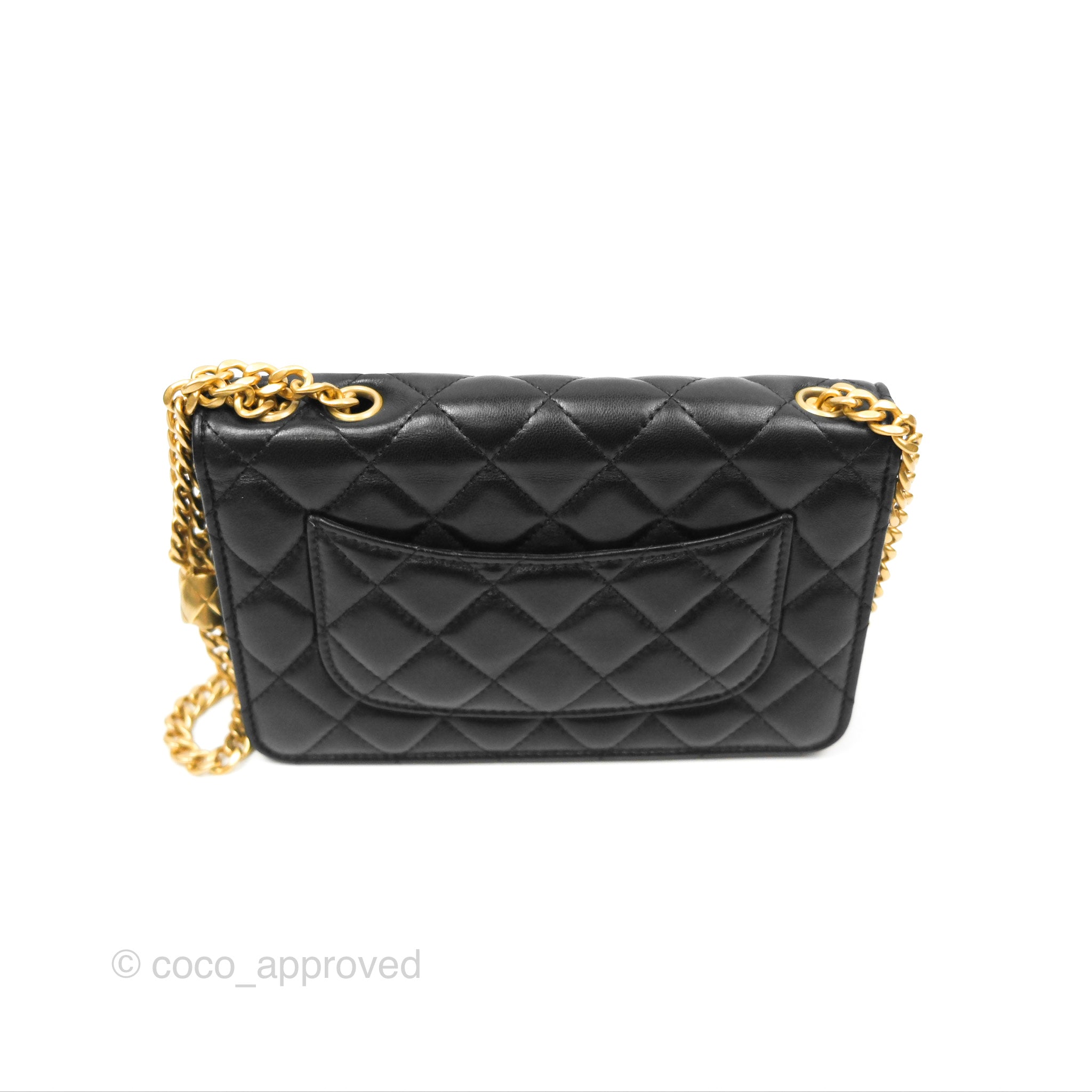 Chanel Quilted Lambskin Wallet on Chain WOC with Adjustable Strap - Black 22K Gold-Tone Hardware | Perfect for Evening Events, Parties & Everyday Luxury