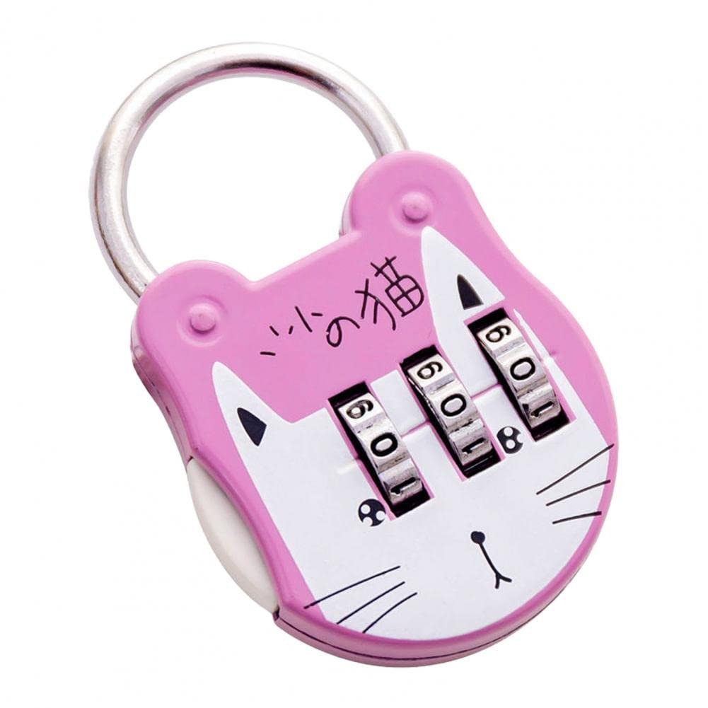 JAHH Anti-Theft Mini Luggage Lock - Cute Cat Design Combination Lock for Suitcases, Dorm Drawers & Travel Bags | High Security Number Password Lock (Color A) | Perfect for Travel, College Dorms & Office Storage