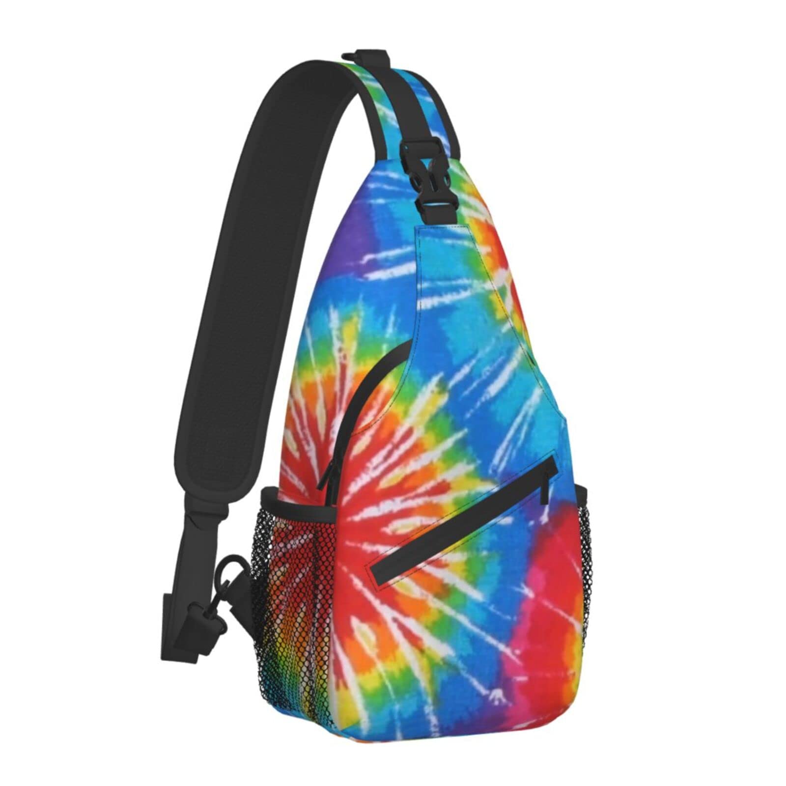 Vibrant Tie-Dye Sling Backpack - Waterproof Crossbody Chest Bag for Men & Women | Durable Travel, Hiking, Gym & Bike Essentials | Abstract Floral Design Shoulder Rucksack - Perfect for Outdoor Adventures, Commuting & Fitness Activities