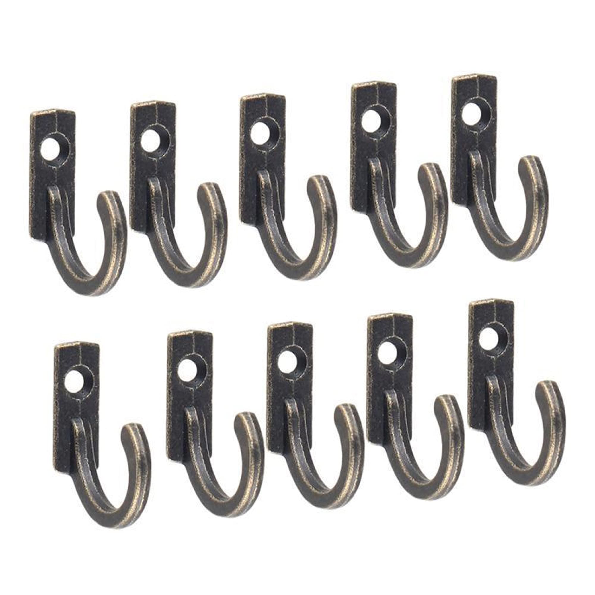 JYDQM Single Prong Wall Mounted Hooks - Space Saving Coat Hanger for Hats, Towels & Keys - Vintage Style Mini Clothes Hook Organizer (Set of 5) - Perfect for Entryway, Bathroom & Bedroom Storage