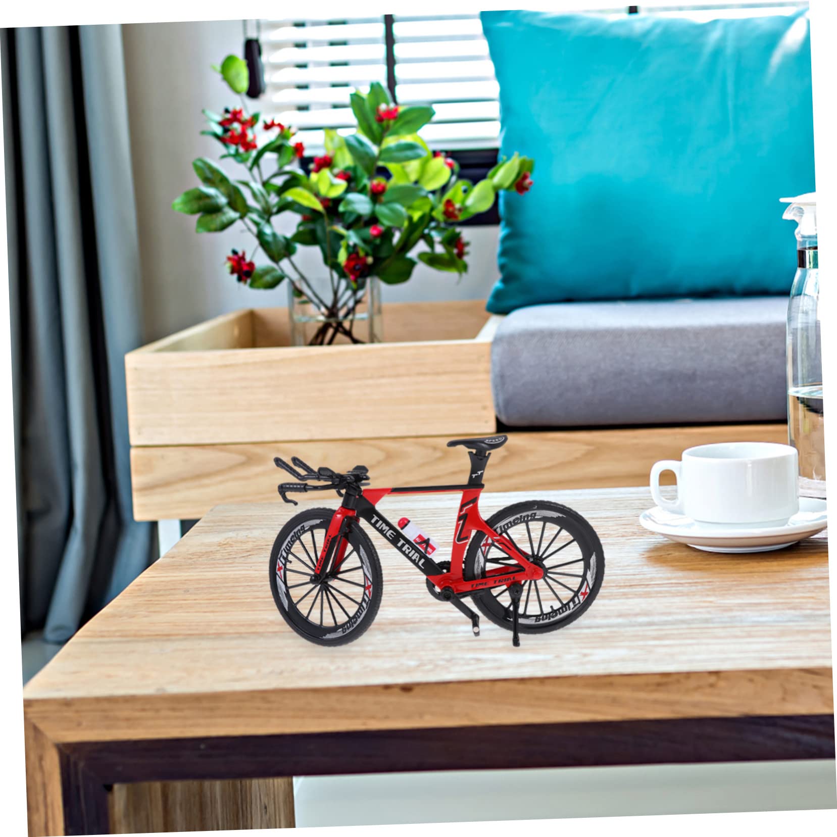 Mini Bike Model Toy - Cabilock Alloy Bicycle Statue for Home Decor