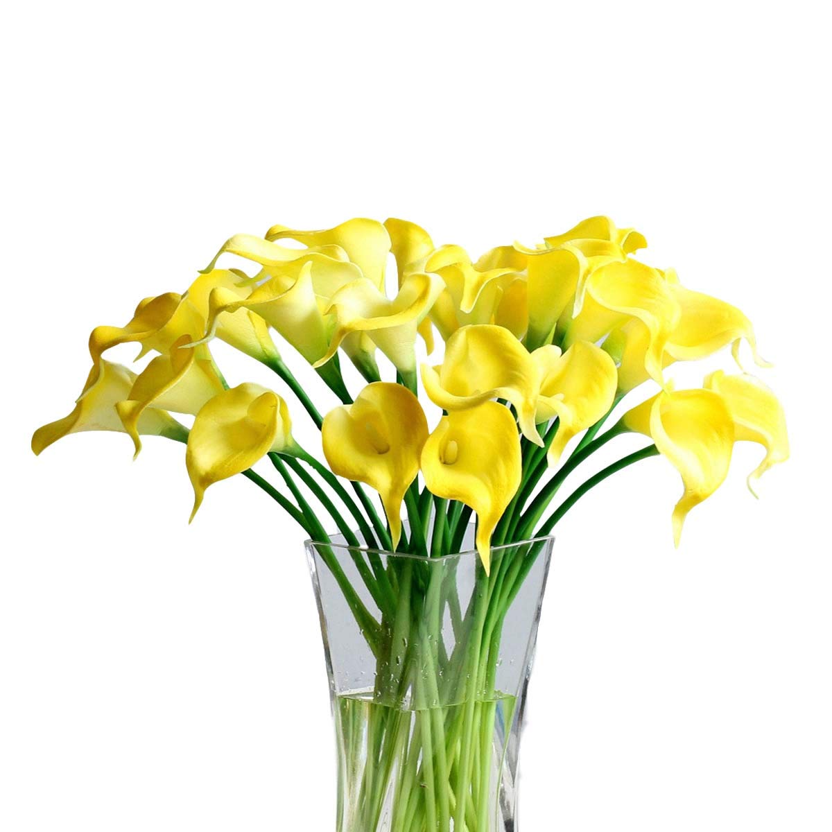 Real Touch Artificial Calla Lily Flowers - PU Fake Wedding Bouquet, Home Decor, Party Centerpiece (Yellow, 9 Stems) for Wedding Decorations, Table Arrangements & Gift Giving