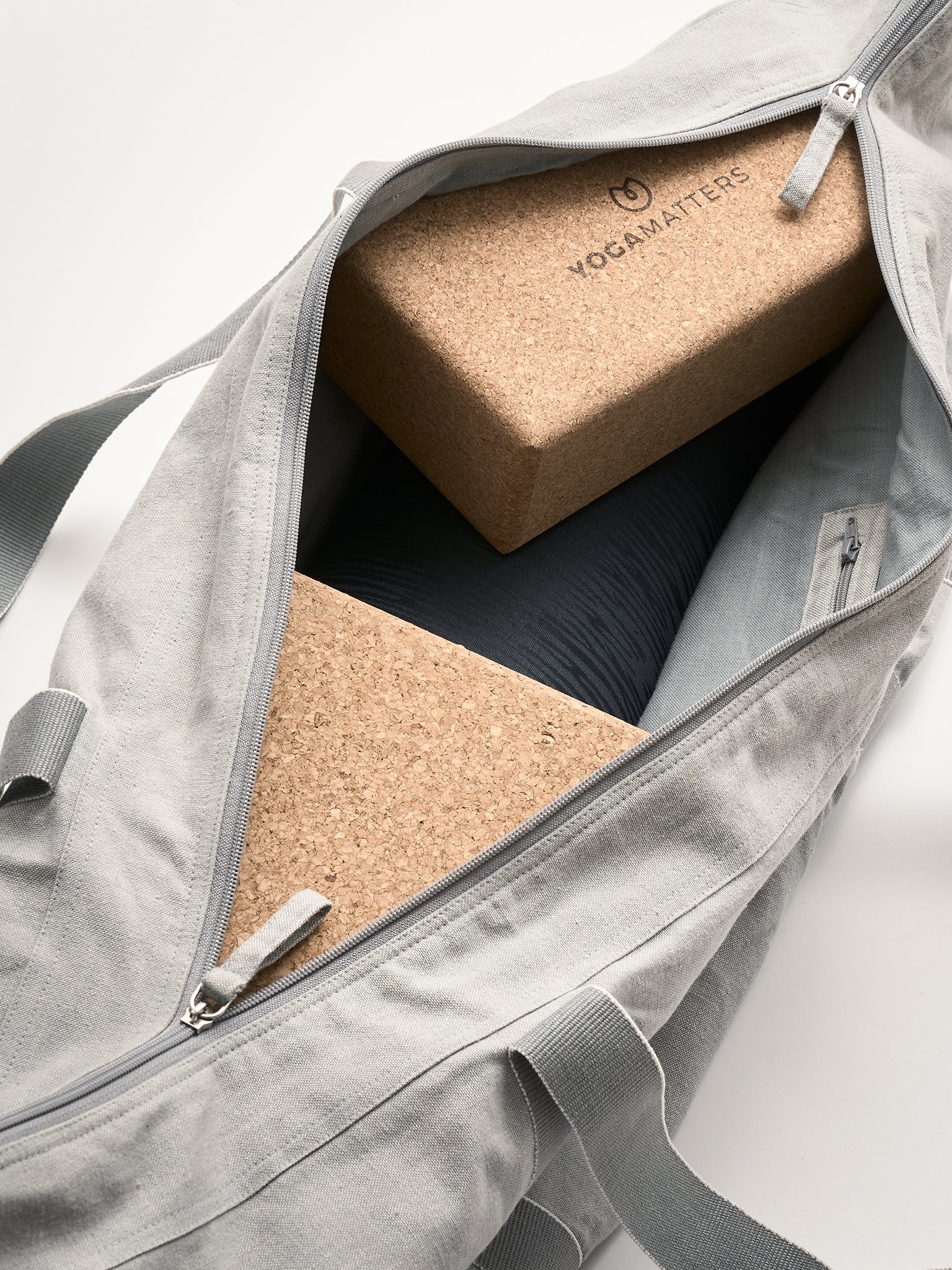 Yogamatters Organic Cotton Carry All Kit Bag - Grey Ice | Eco-Friendly Yoga & Gym Tote for Workouts, Travel & Everyday Use